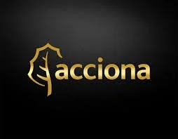 Black background with gold shield logo and the word 'Acciona' in gold.