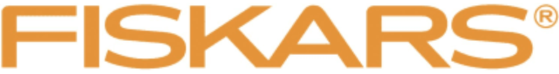 Das Bild zeigt das Logo der Marke FISKARS in orange Buchstaben auf weißem Hintergrund.