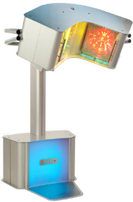 Photomask inspection machine with an illuminated viewing area