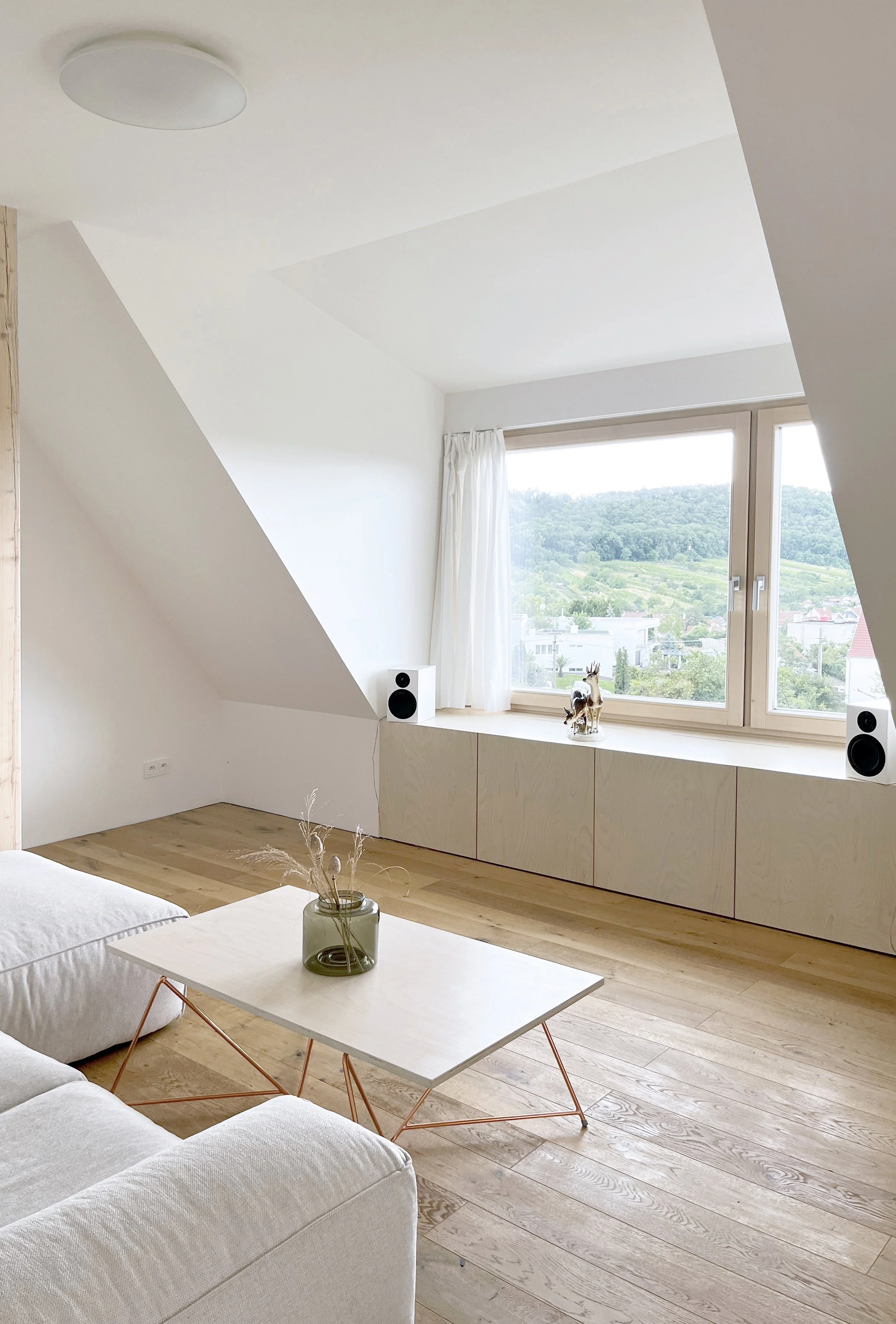 Apartment interior with open living room
