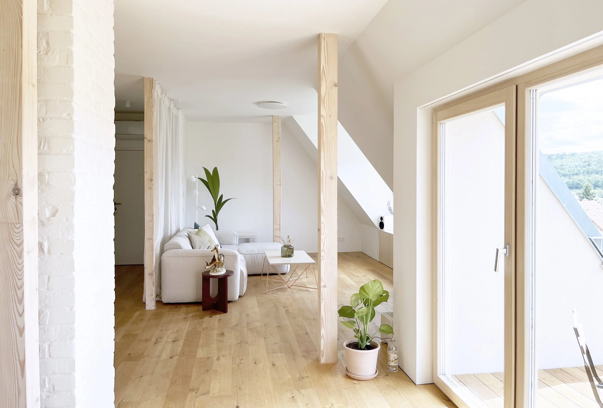 Apartment interior with open living room