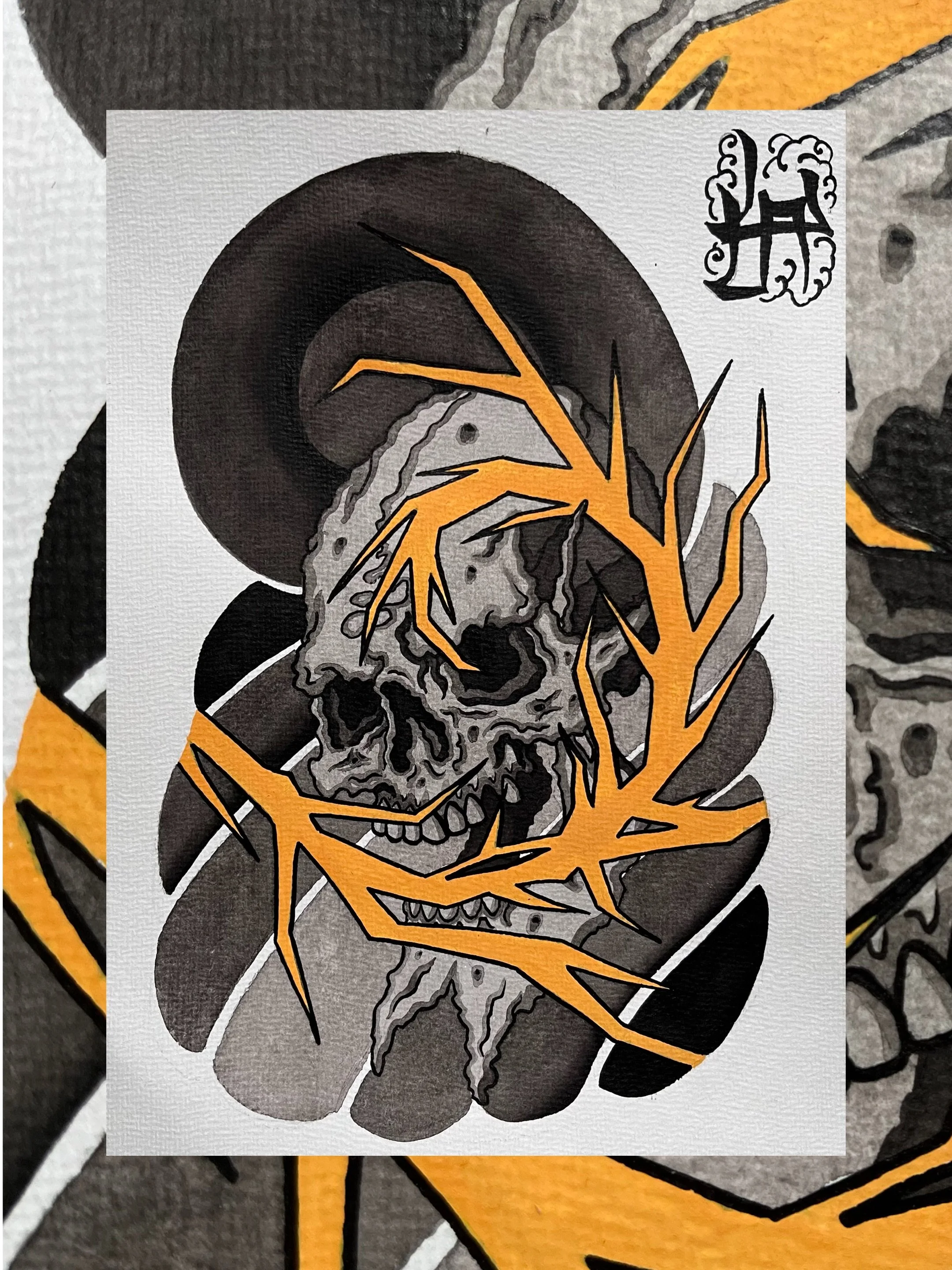 Handpainted JapaneseSleeve Skull tattoo design by Lono Tattoos — Berlin, Germany.
Available to be tattooed—use the contact form to book this piece.