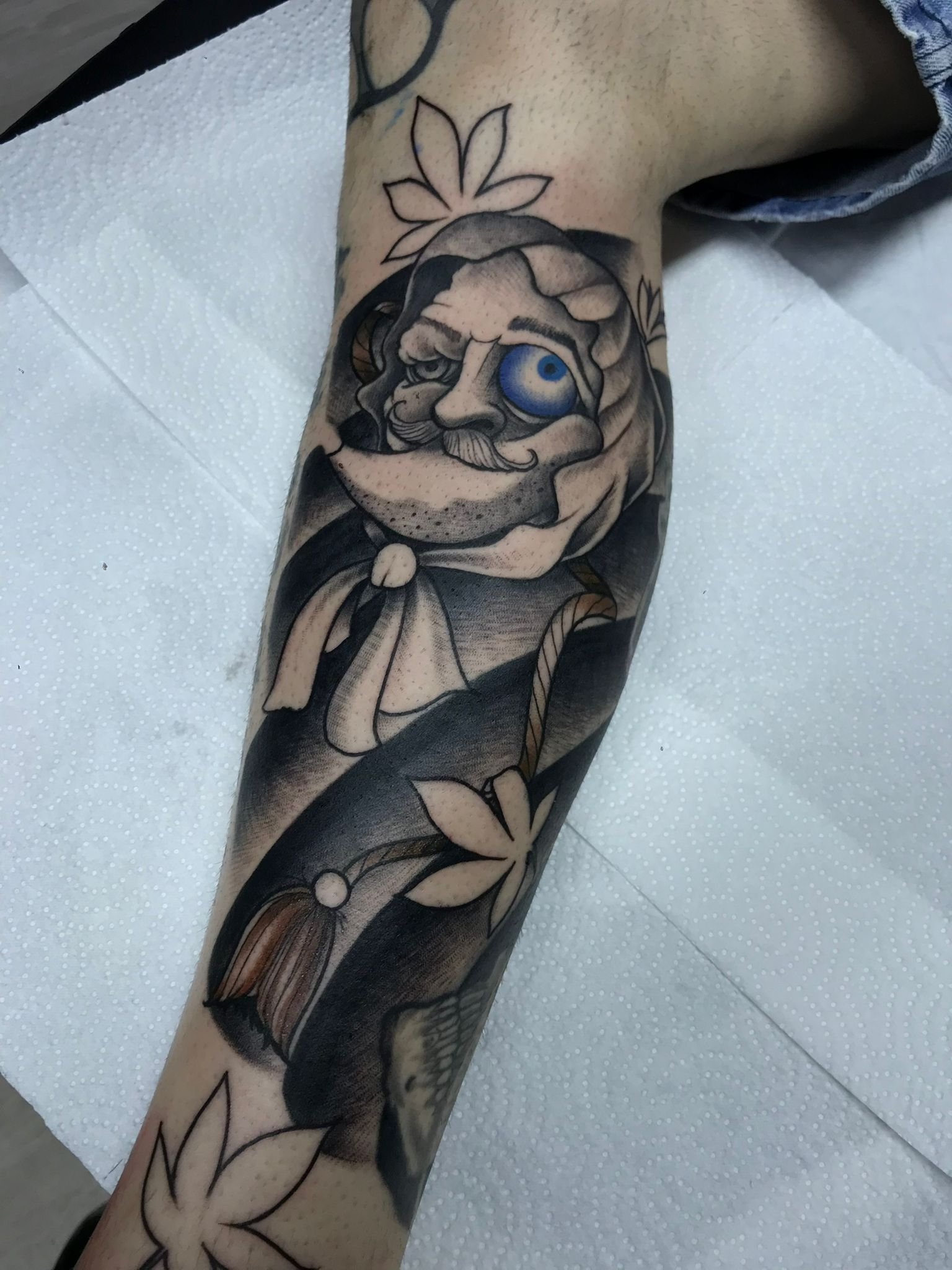 Traditional Japanese Leg Sleeve Color Tattoo Berlin Done By LonoTattoo