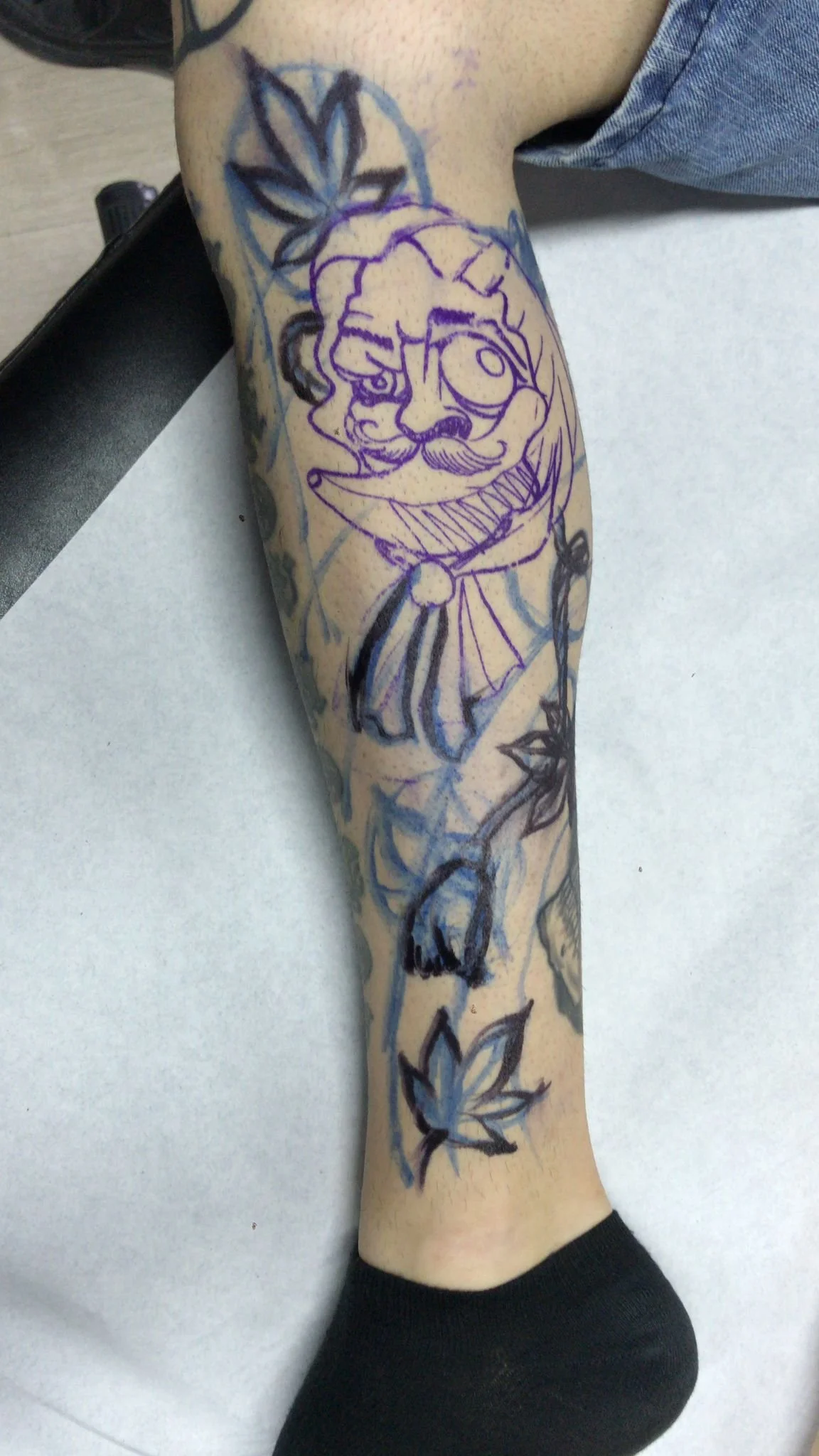 Traditional Japanese Leg Color Sleeve Tattoo Berlin Done By LonoTattoo