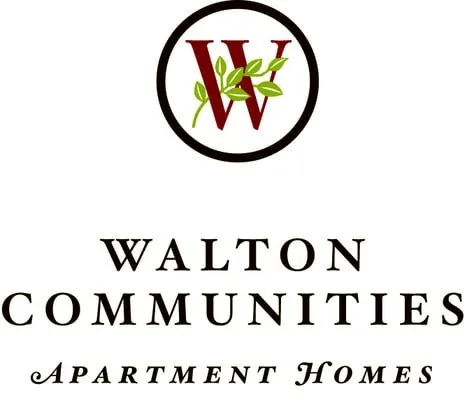 Walton Communities logo with a stylized 'W' with green leaves inside a circle and the words 'Walton Communities Apartment Homes' beneath it.