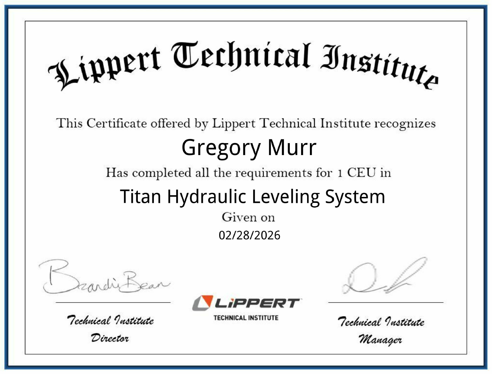 Titan Hydraulic Leveling System Certificate.png