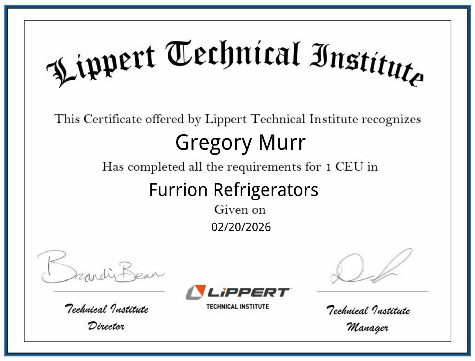 Furrion Refrigerator Certificate.png