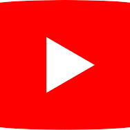 Red background with white play button icon in the center, resembling the YouTube logo.