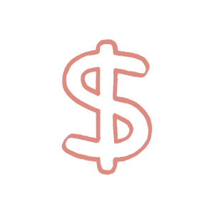 Outline of a dollar sign symbol.