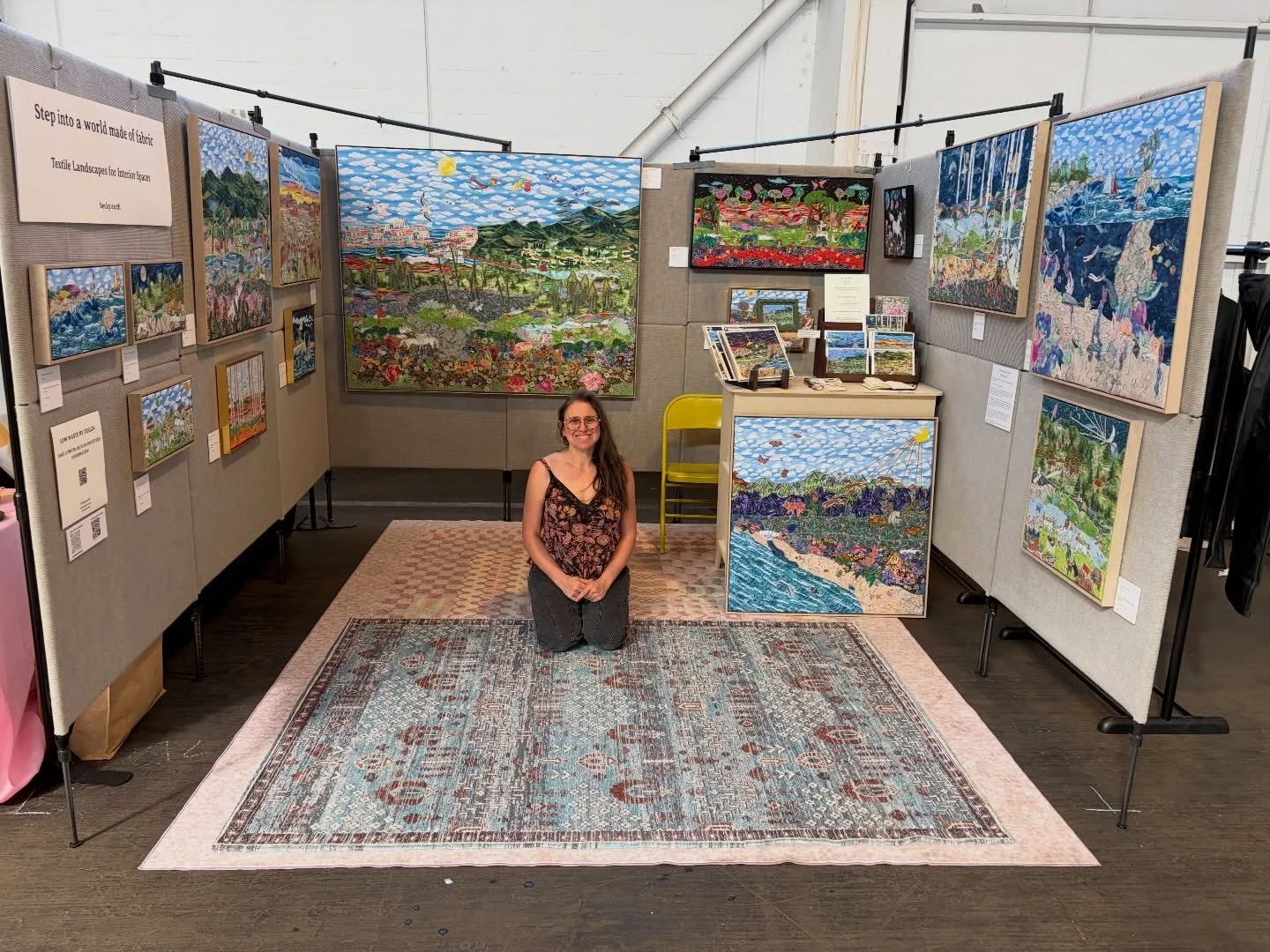 All set up at @renegadecraft. Ready for an incredible day. Im in booth 192, if you&rsquo;re local, come and say hi&hellip;and step into a world made of fabric 😉

#renegadecraftfair #textileartist #aworldmadeoffabric #fabricartist #textilecollage