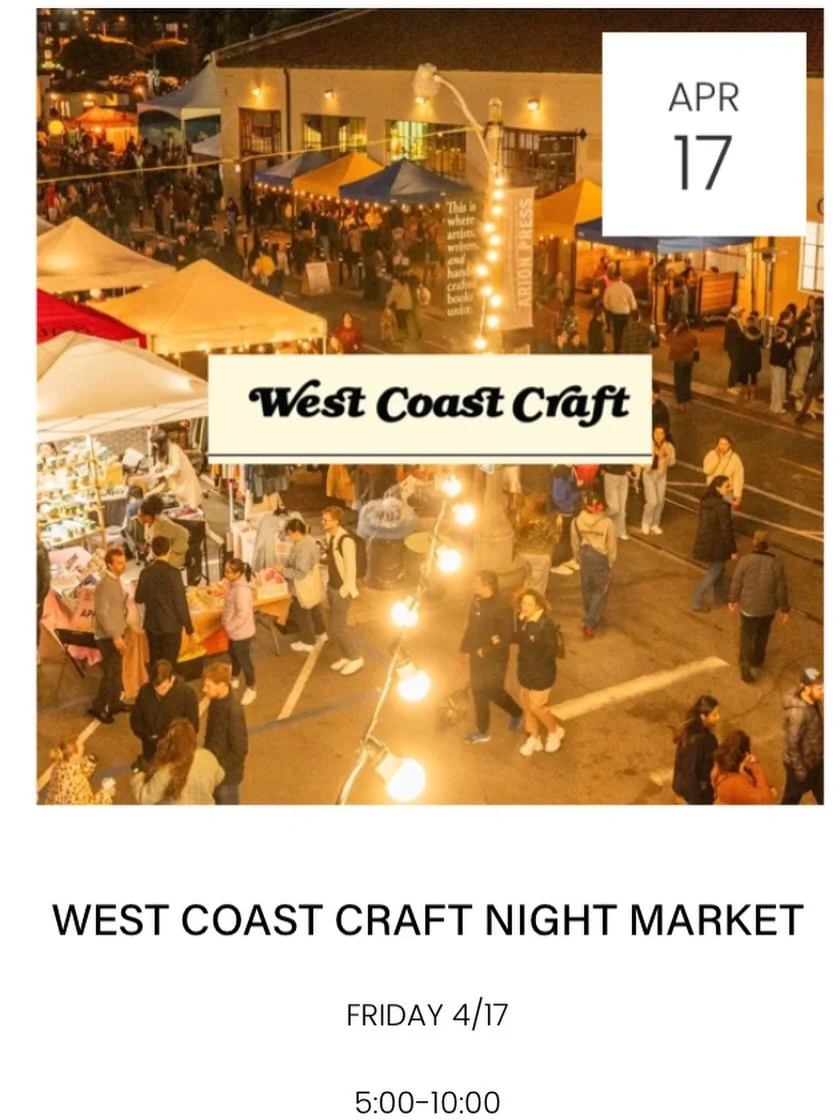 I&rsquo;m so excited to share that I&rsquo;ll be at West Coast Craft Fort Mason Night Market on Friday, April 17 from 5&ndash;10 PM!

Come step into a world made of fabric &mdash; I&rsquo;ll have my original hand-stitched textile collages, fine art p