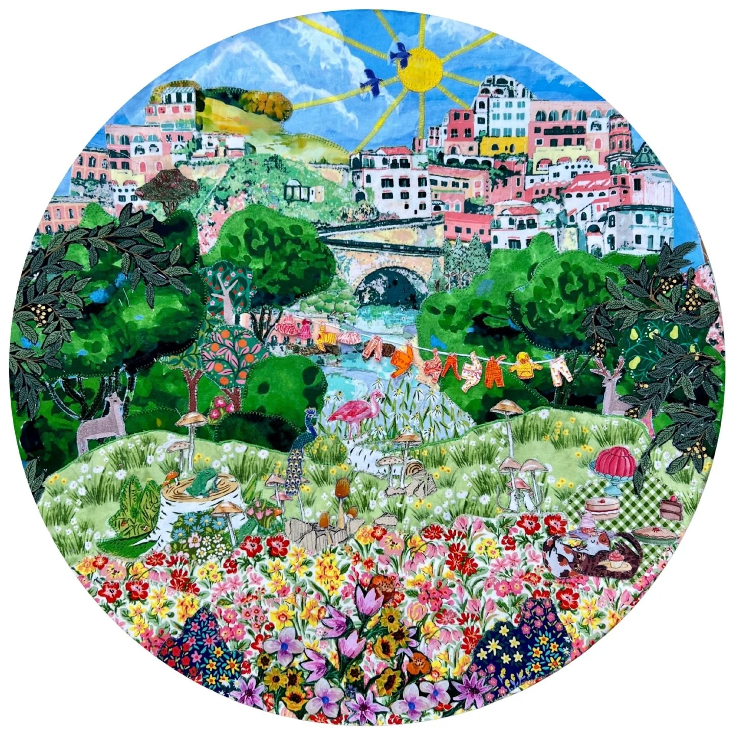 Somewhere beyond the bridge, below the pink houses, and just past the laundry drying in the sun, there is a place where peacocks wander through the wildflowers, flamingos stop by the river, and no one is ever in too much of a hurry.

This is the kind