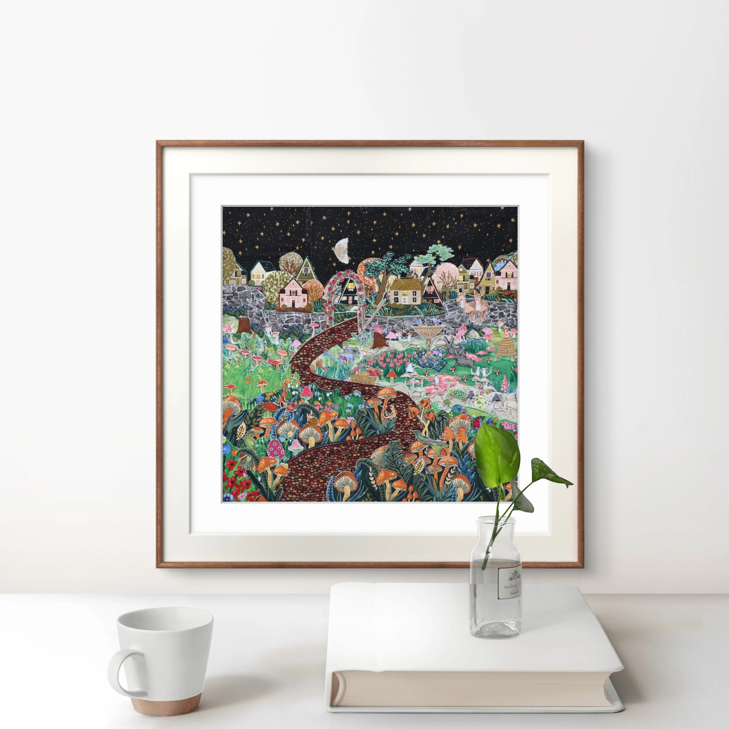 Moon Garden Fine Art Print - 10x10 in
