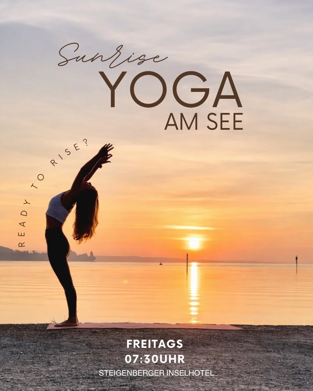 🌅ARE YOU READY TO RISE? 🌅

Wake up, practice Yoga, choose your state of mind - have a great day 🚀

Flie&szlig; mit mir zum Sonnenaufgang, direkt am Wasser &amp; mitten in der Natur f&uuml;r den perfekten Start in den Tag

🗓️Jeden Freitag von 07:3