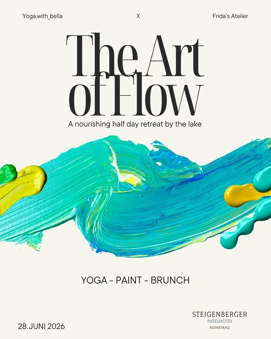 THE ART OF FLOW &ndash; Half Day Retreat by the Lake
Manchmal braucht es nur ein paar Stunden, um wieder bei sich selbst anzukommen.

Yoga unter gro&szlig;en alten B&auml;umen, mit Blick auf den Bodensee, ein exklusiver Brunch, Meditation und ein kre