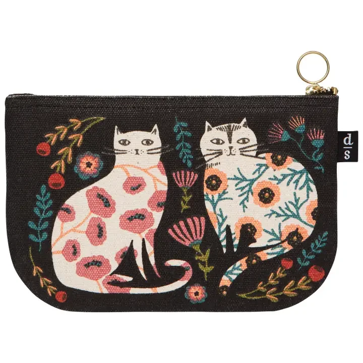 Catbloom Cotton Zipper Pouch