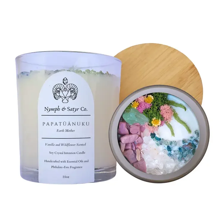 Papatūānuku Vanilla + Wildflower Crystal Candle