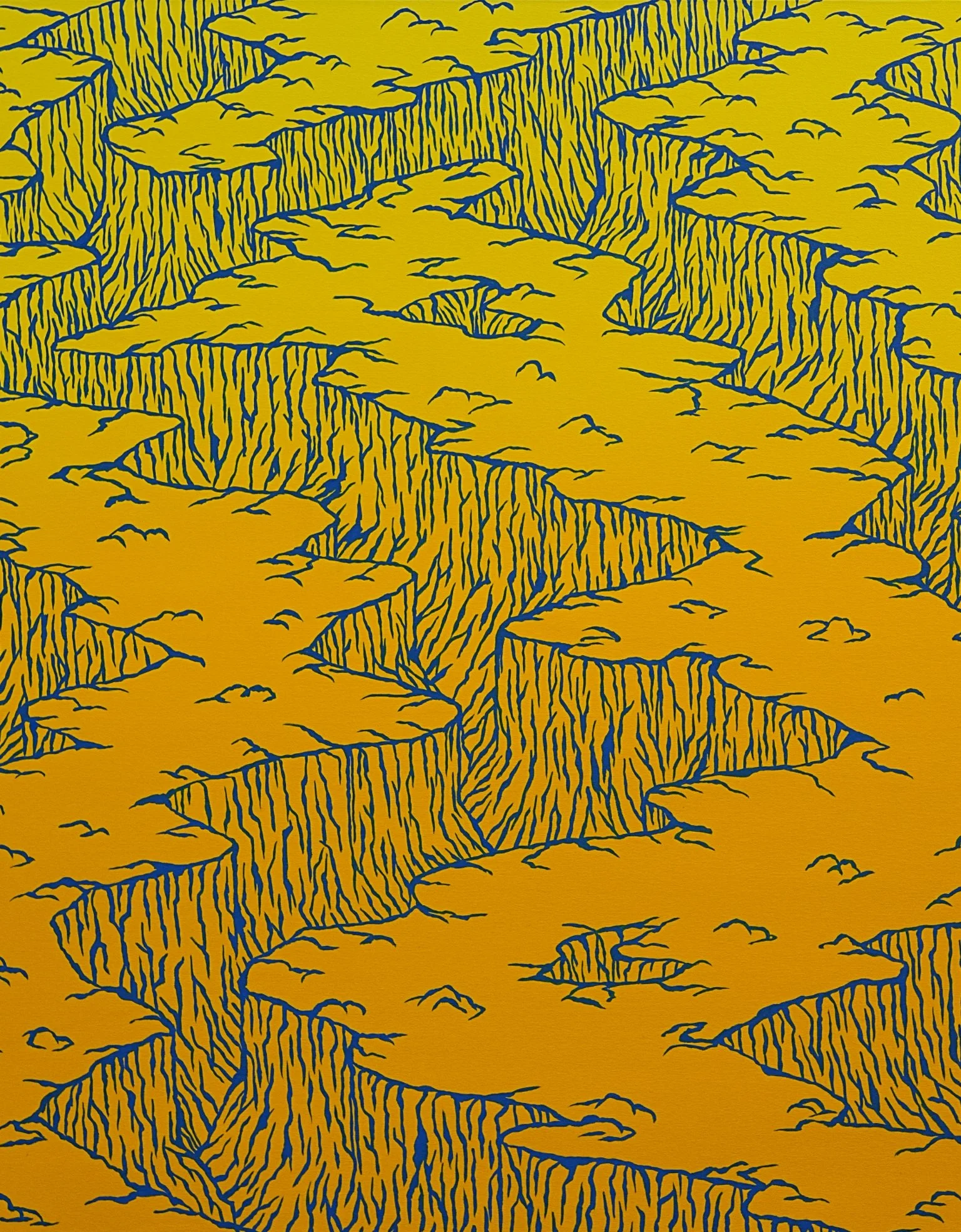 Steven J. Yazzie - Endless Canyon in Yellow & Cerulean Blue