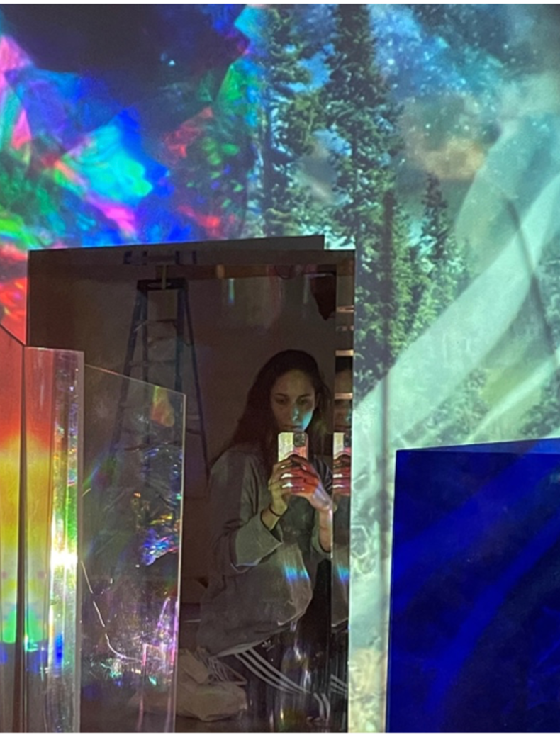 Janna Avner building an installation for her graduate thesis(2022)