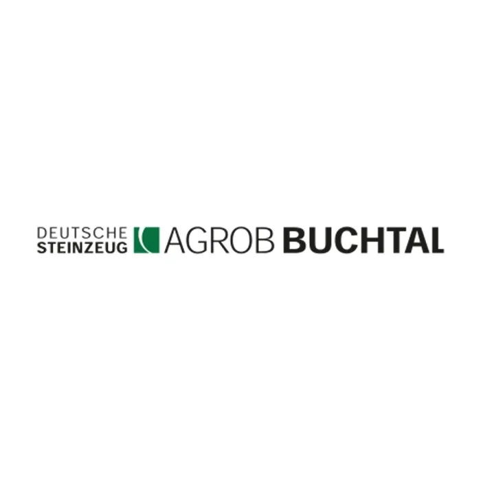 Logo von AGROB BUCHTAL mit deutschen Worten und einem grünen Symbol.