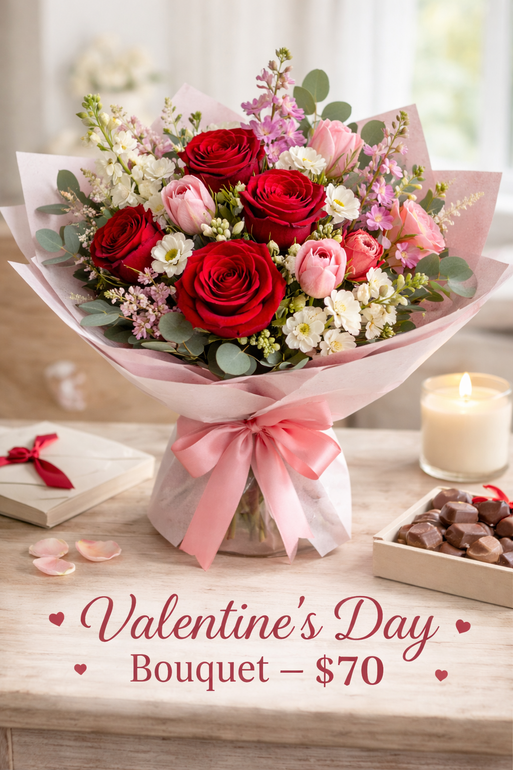 Valentine’s Day Bouquet – $70