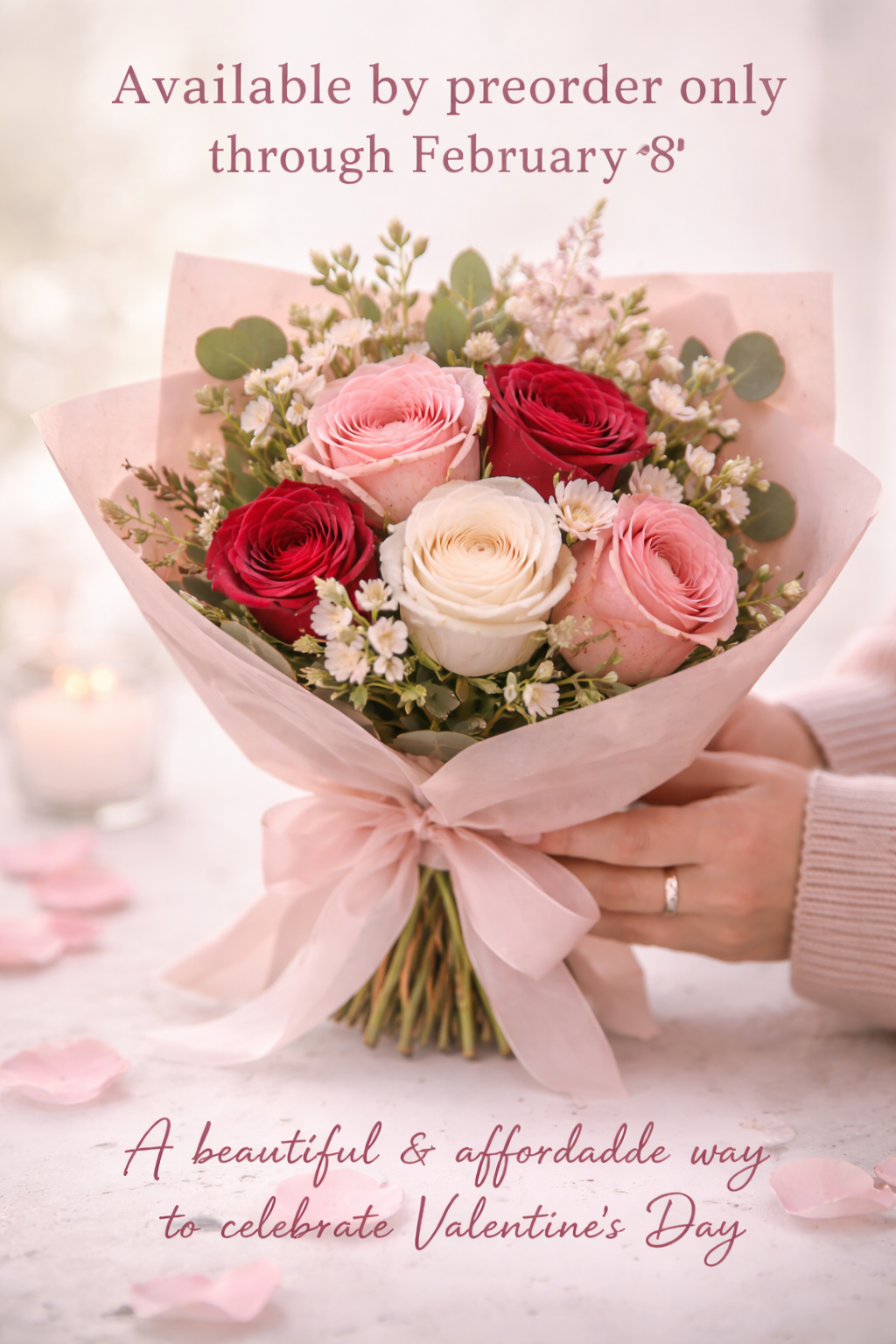 Valentine’s Preorder Bouquet One – $60