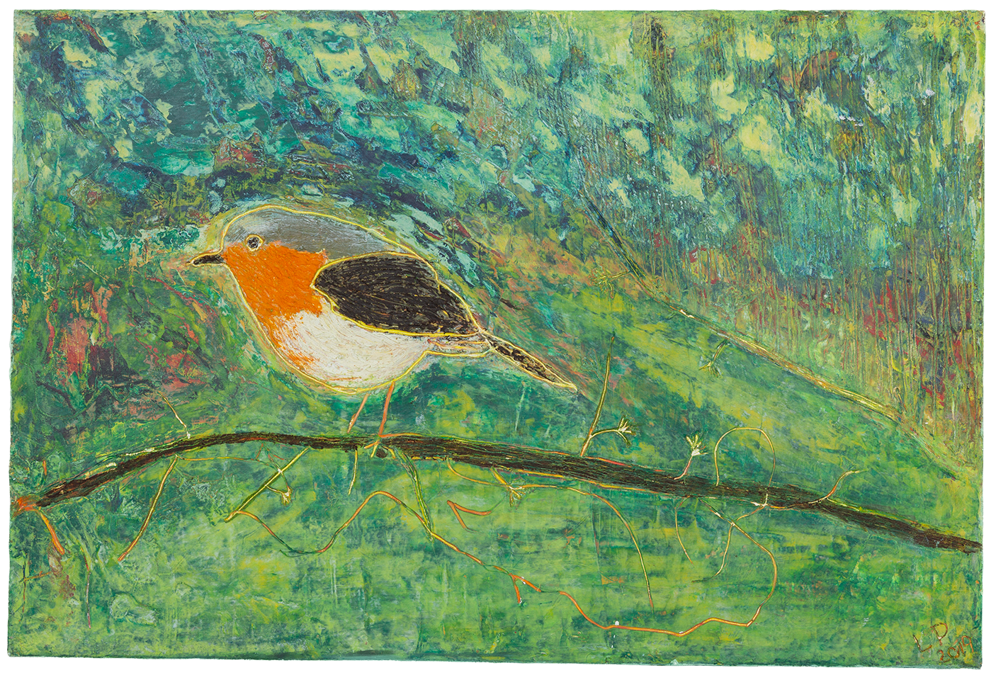 Such Sweet Song
18" x 12"
cold wax and oil on hardwood board