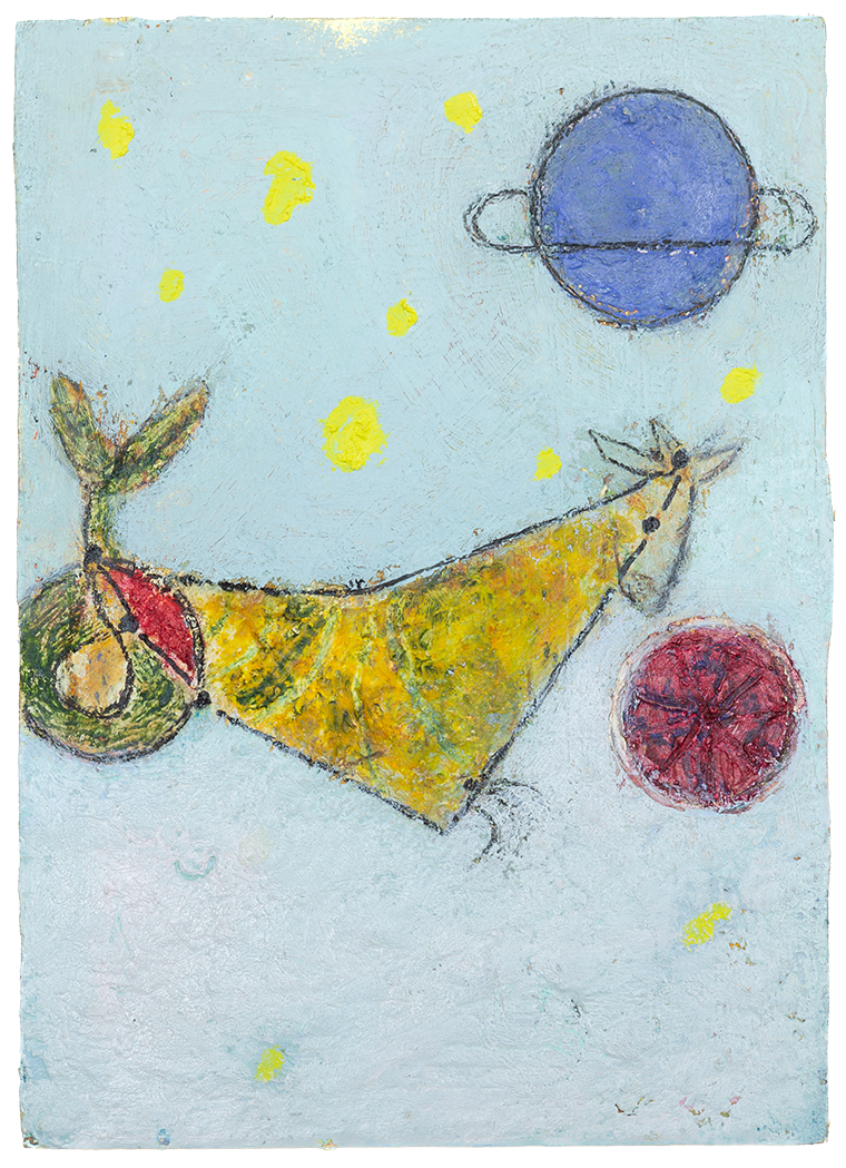 Goat Galaxy
5" x 7"
cold wax and oil on birch cradle