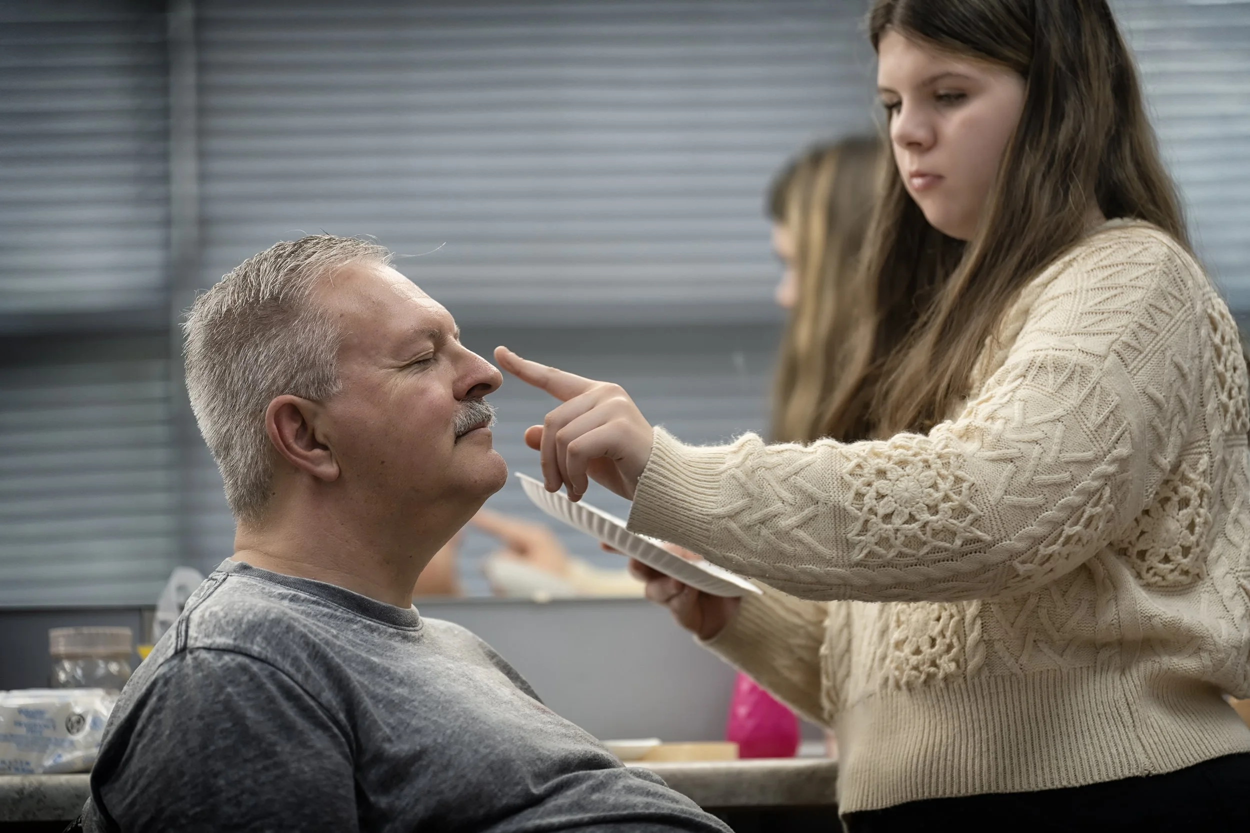 Back stage makeup at Ashe County Little Theatre in Ashe county North Carolina
