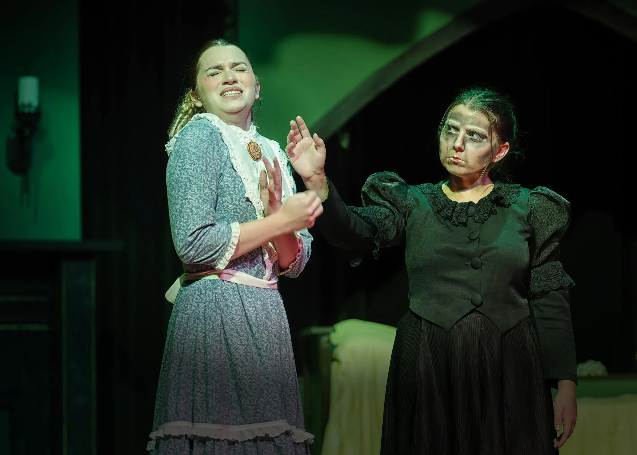The Turn of the Screw, which is famous for its ultimate ambiguity about whether the Governess is losing her mind&mdash;or the ghosts are real.  We will let you decide for yourself.  We hope you enjoyed The Turn of the Screw. 

The Production Team
#as