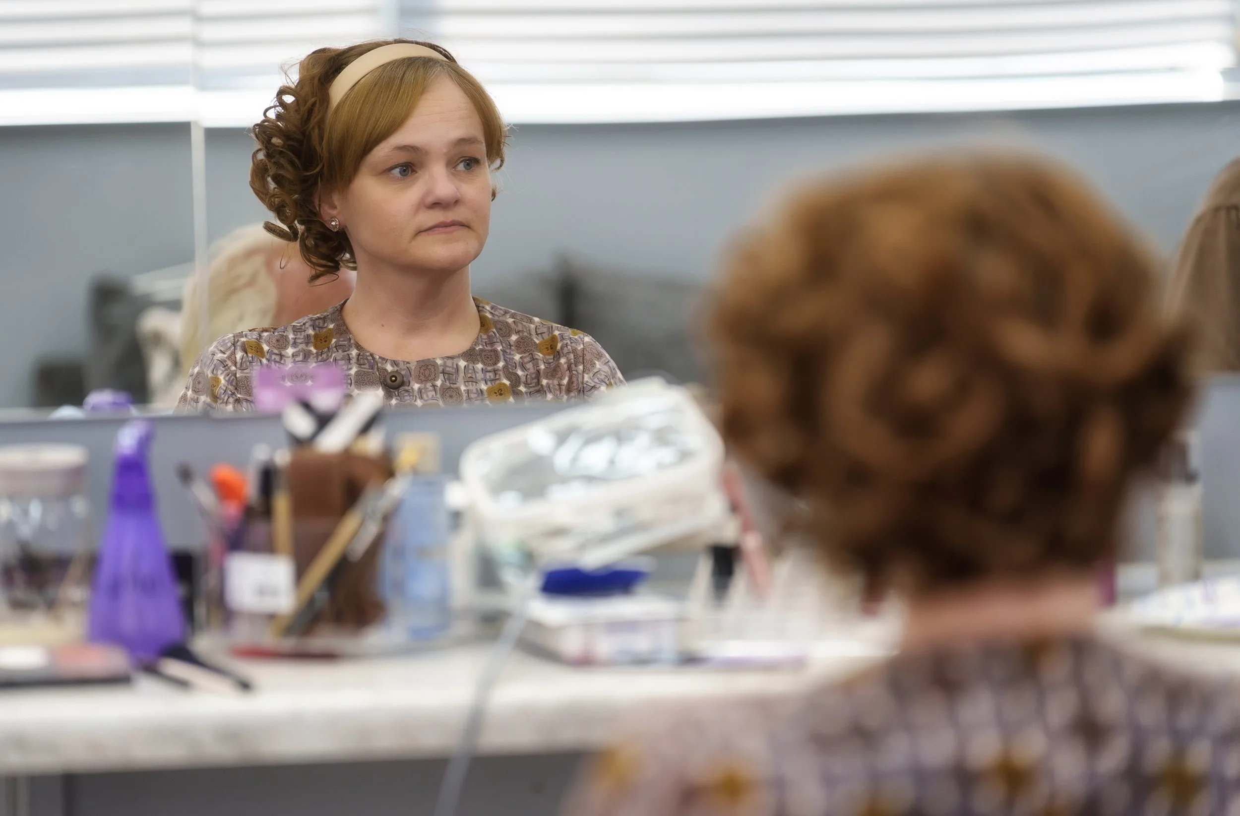 Backstage hair and makeup at Ashe County Little Theatre in Ashe county North Carolina