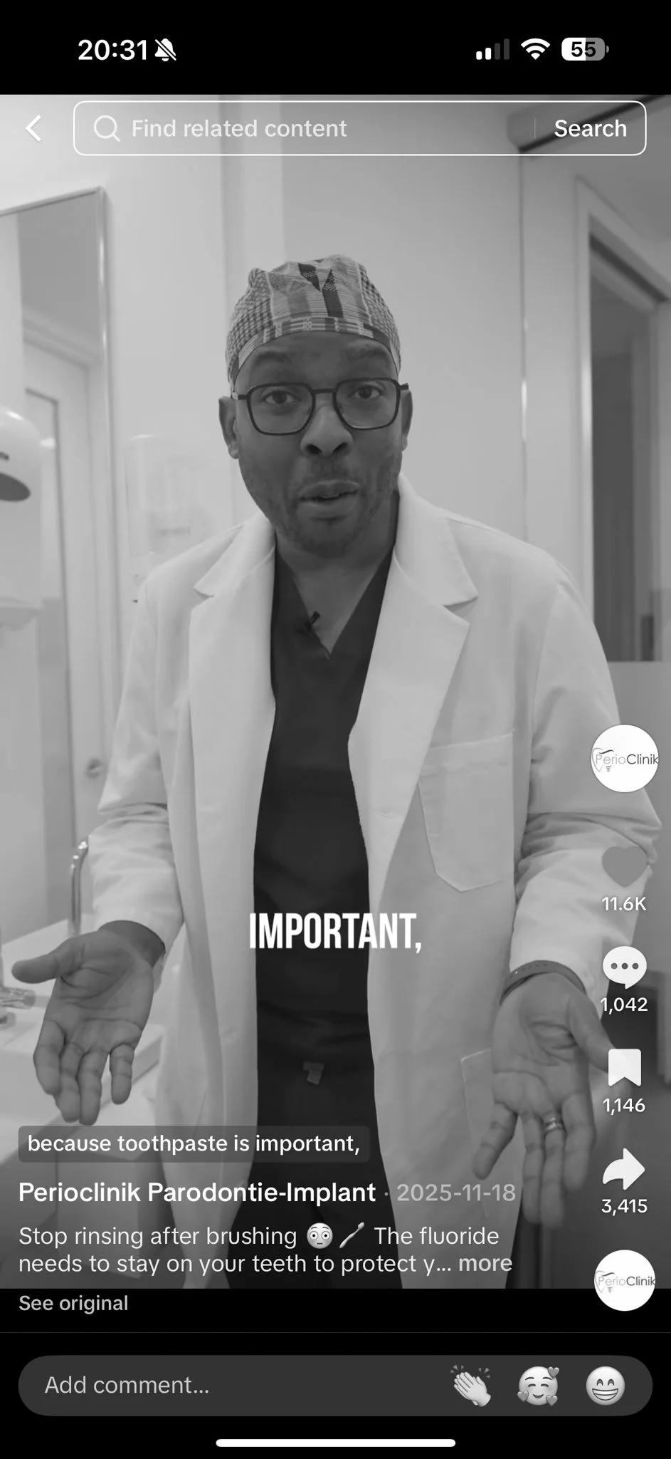 A male doctor wearing glasses, scrubs, and a surgical cap, explaining something with his hands in a medical setting.