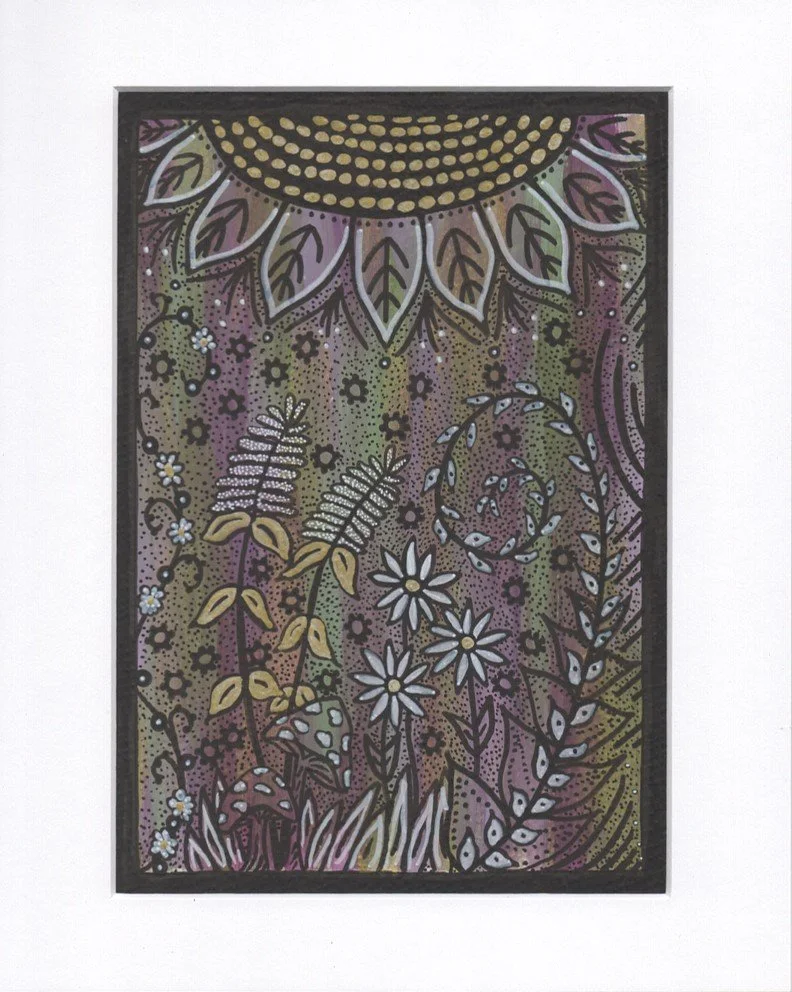 Floral Doodle wth mat board jpg.jpg