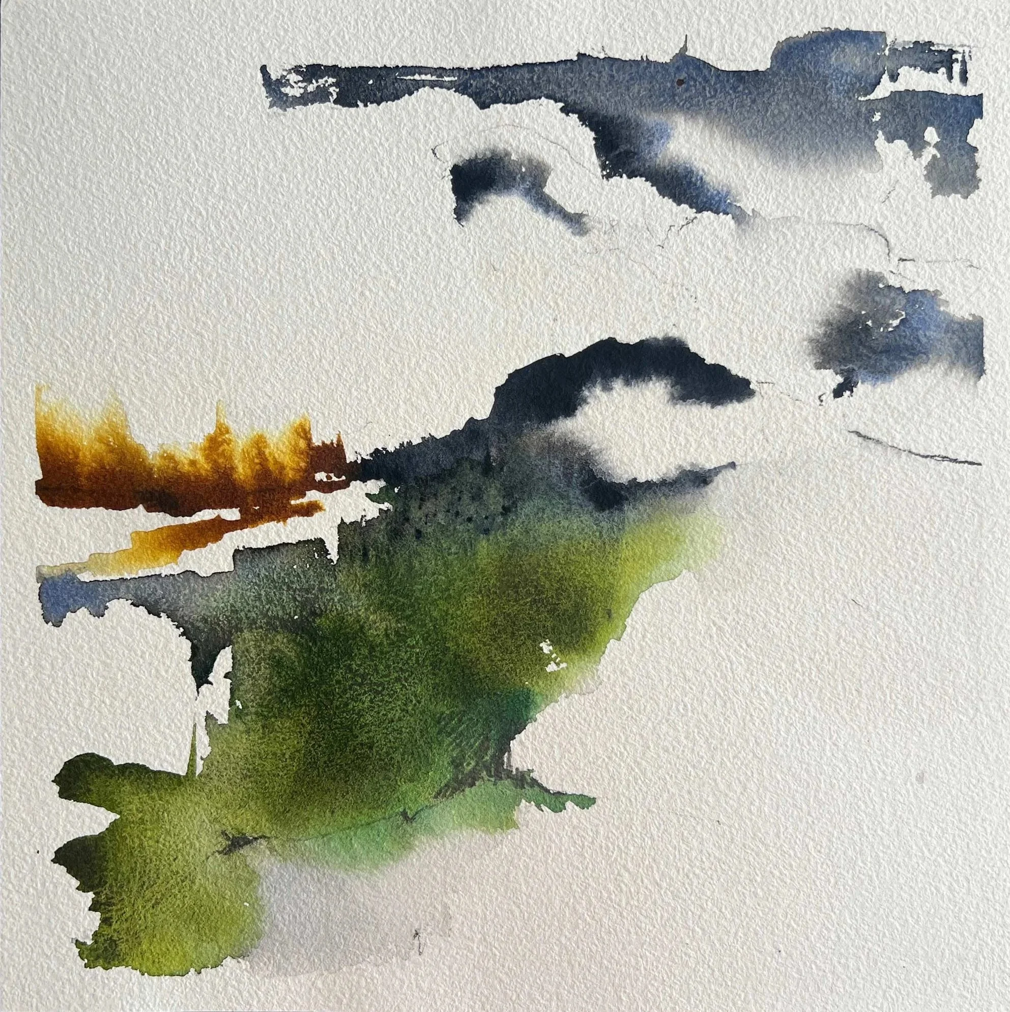 Slough,  2025, 10.25" x 10.25", Watercolor on Paper