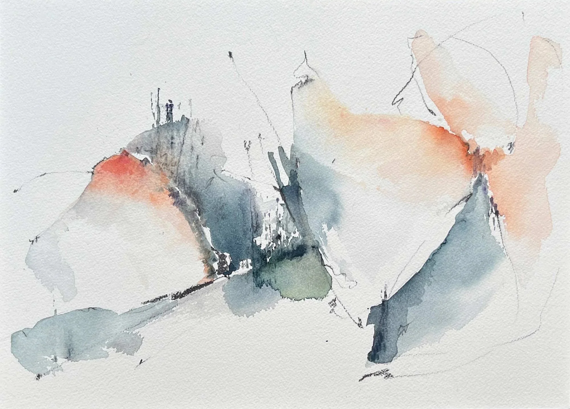 Flowerbomb 2, 2024, 14”x10.25", Watercolor on Paper