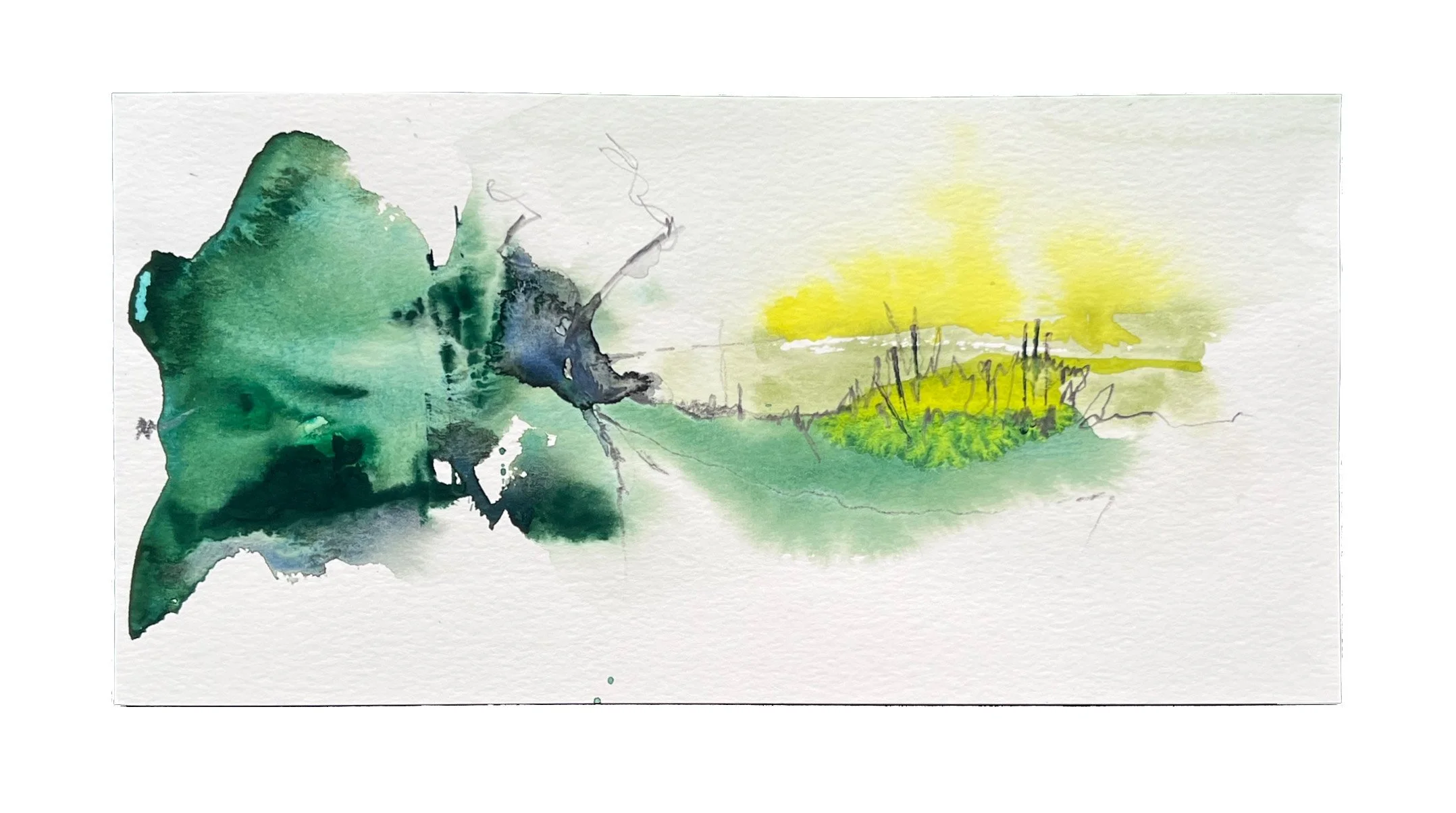 Frackt, 2024, 12” x 6”, Watercolor on Paper
