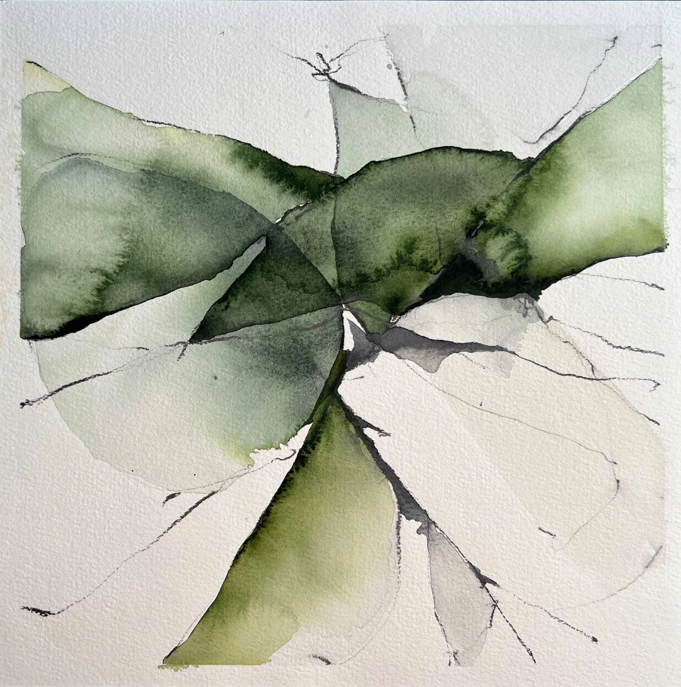 Cardinal Navigations,  2025,  10.25" x 10.25", Watercolor on Paper