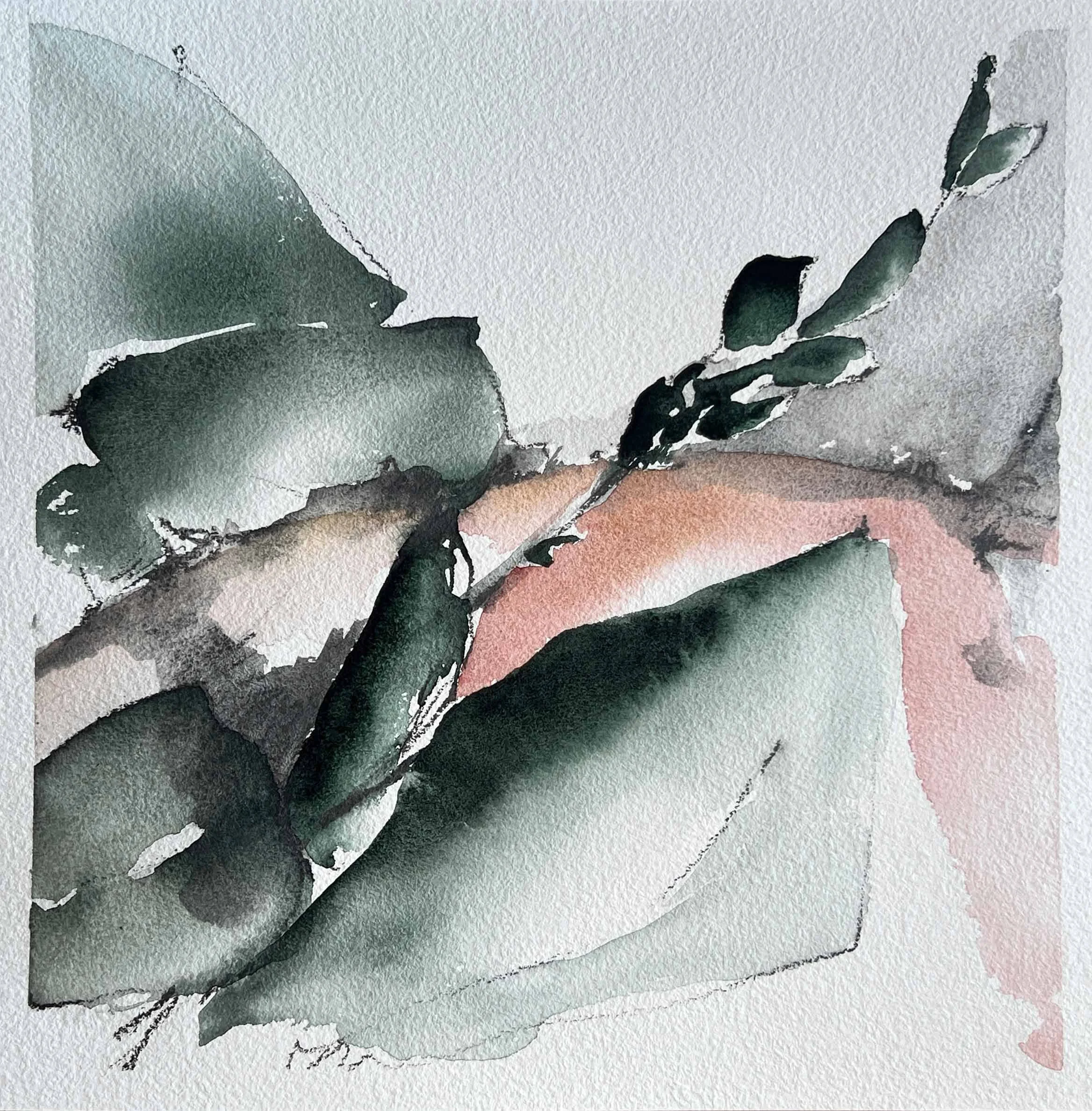 Seeker, 2025, 10.25" x 10.25", Watercolor on Paper