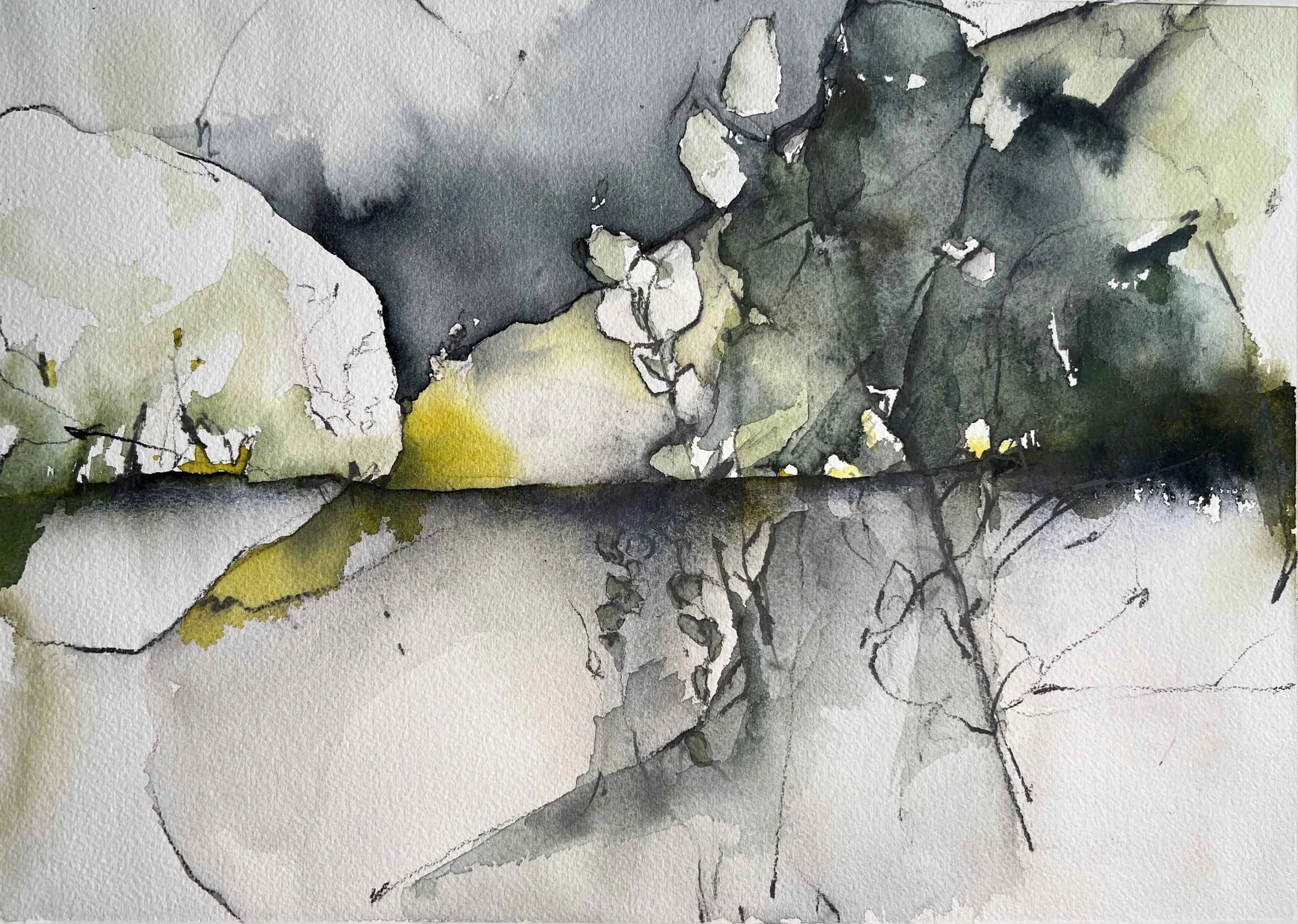 Pollinators, 2025, 14" x 10", Watercolor on Paper