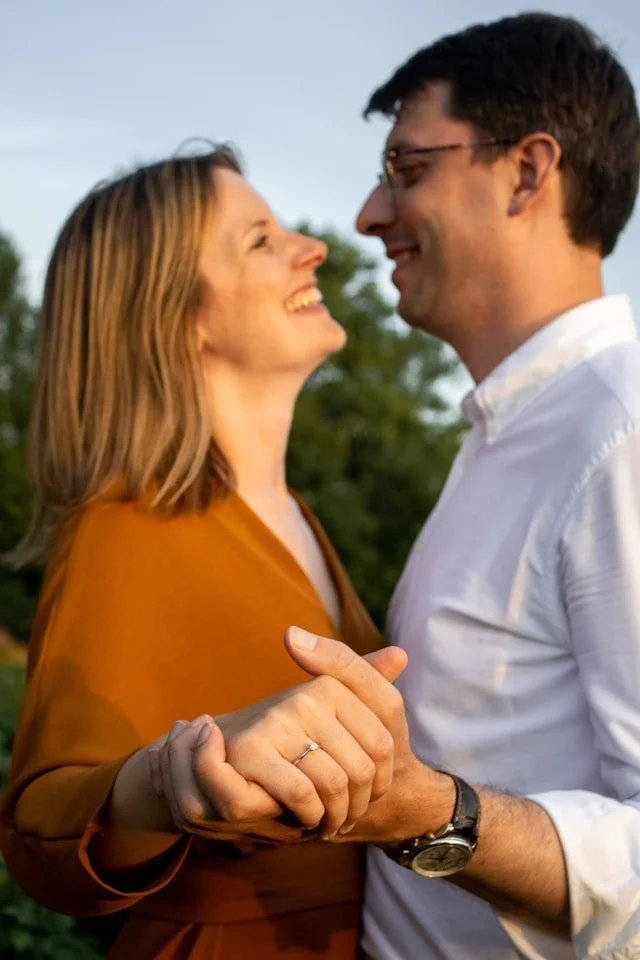 couple smiling and dancing together