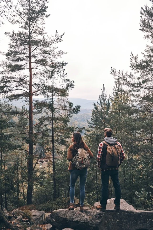 Couple in Asheville North Carolina mountains