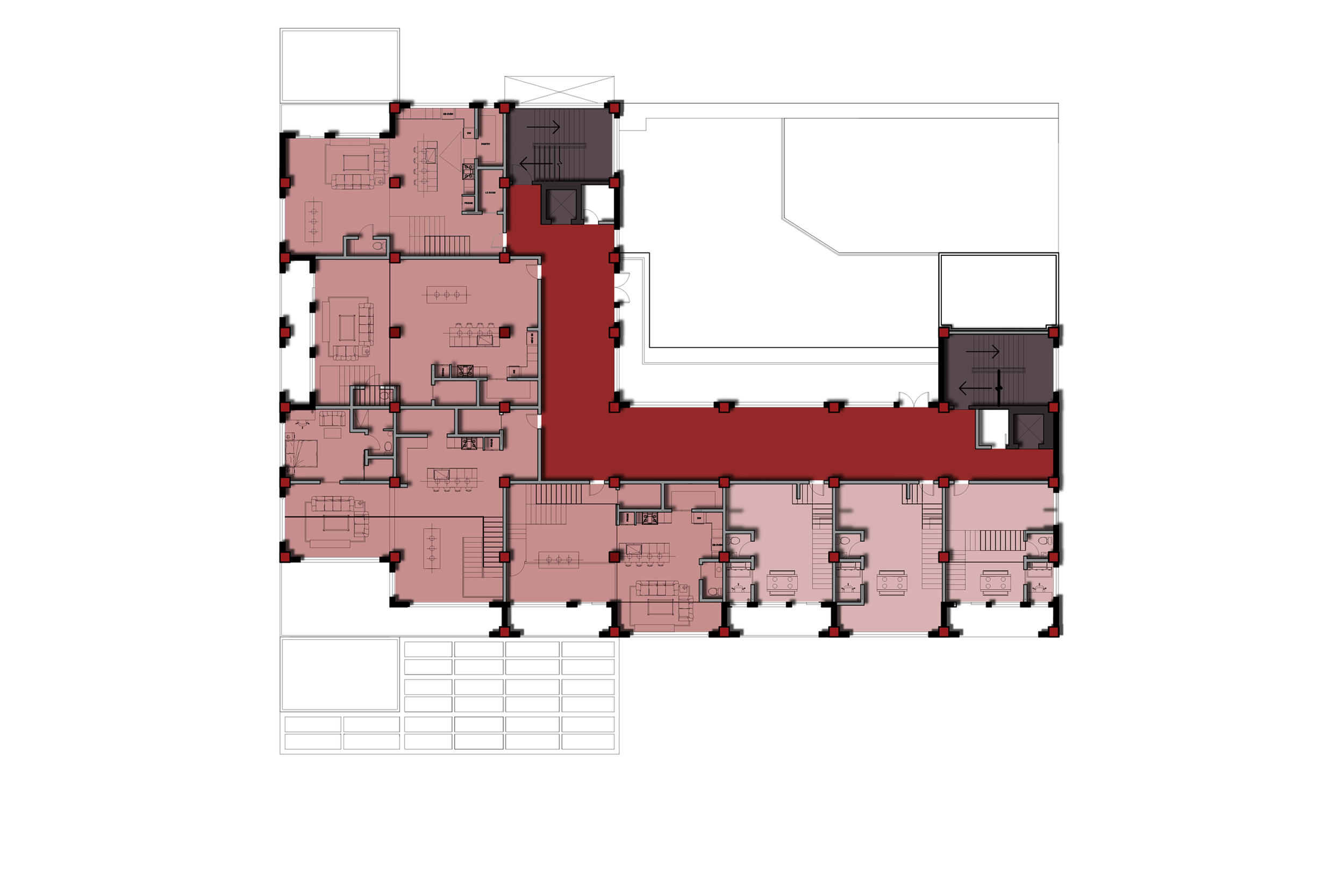 7th Floor Plan (Bottom of Penthouse).
