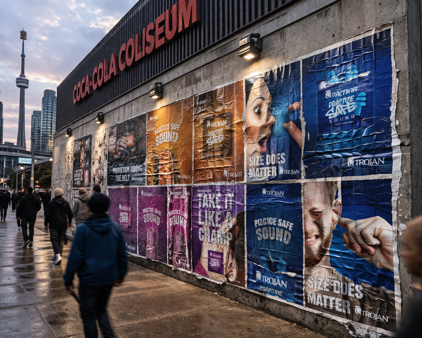 Trojan posters on a Toronto street.png