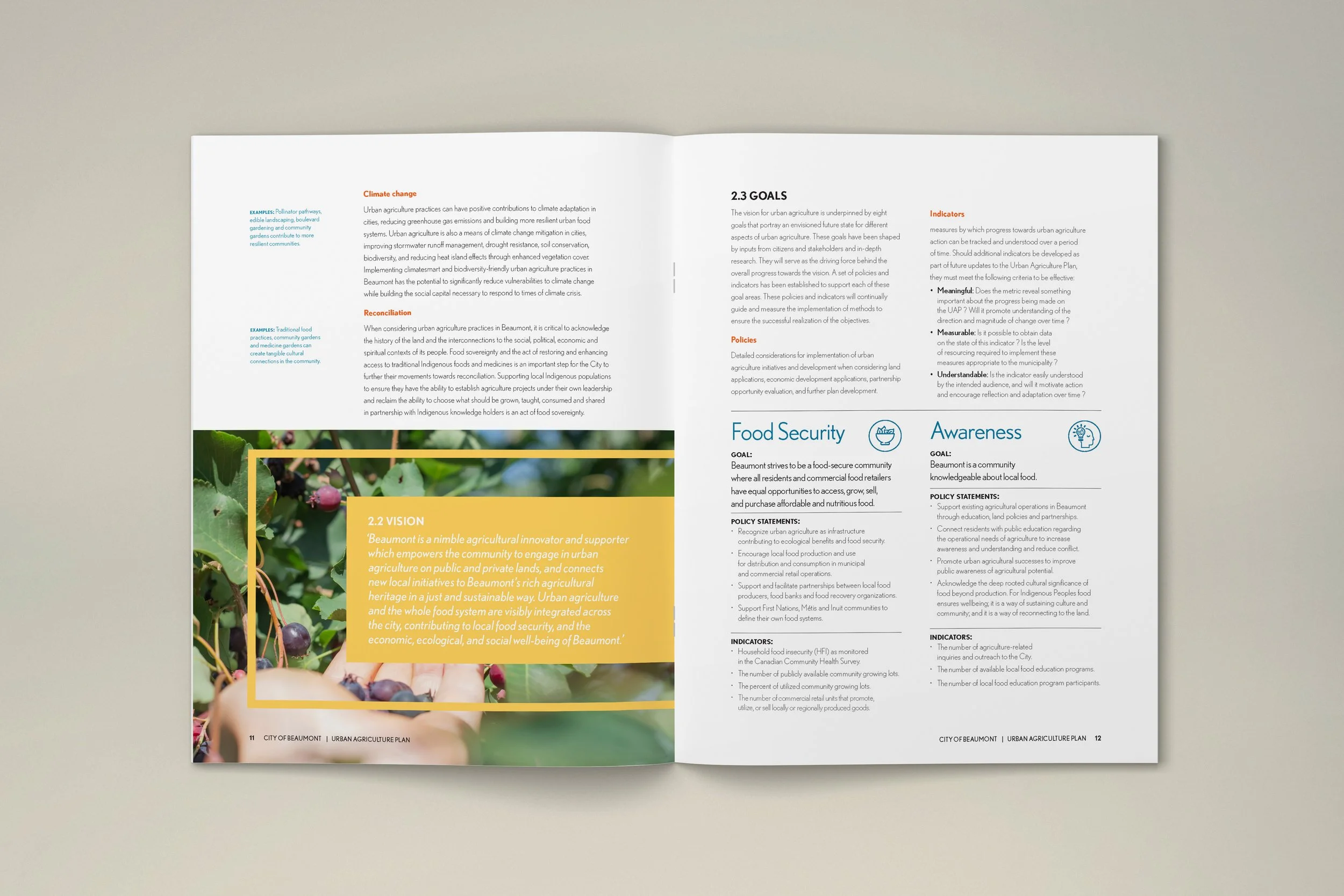 Image of Beaumont Urban Agriculture Plan document spread