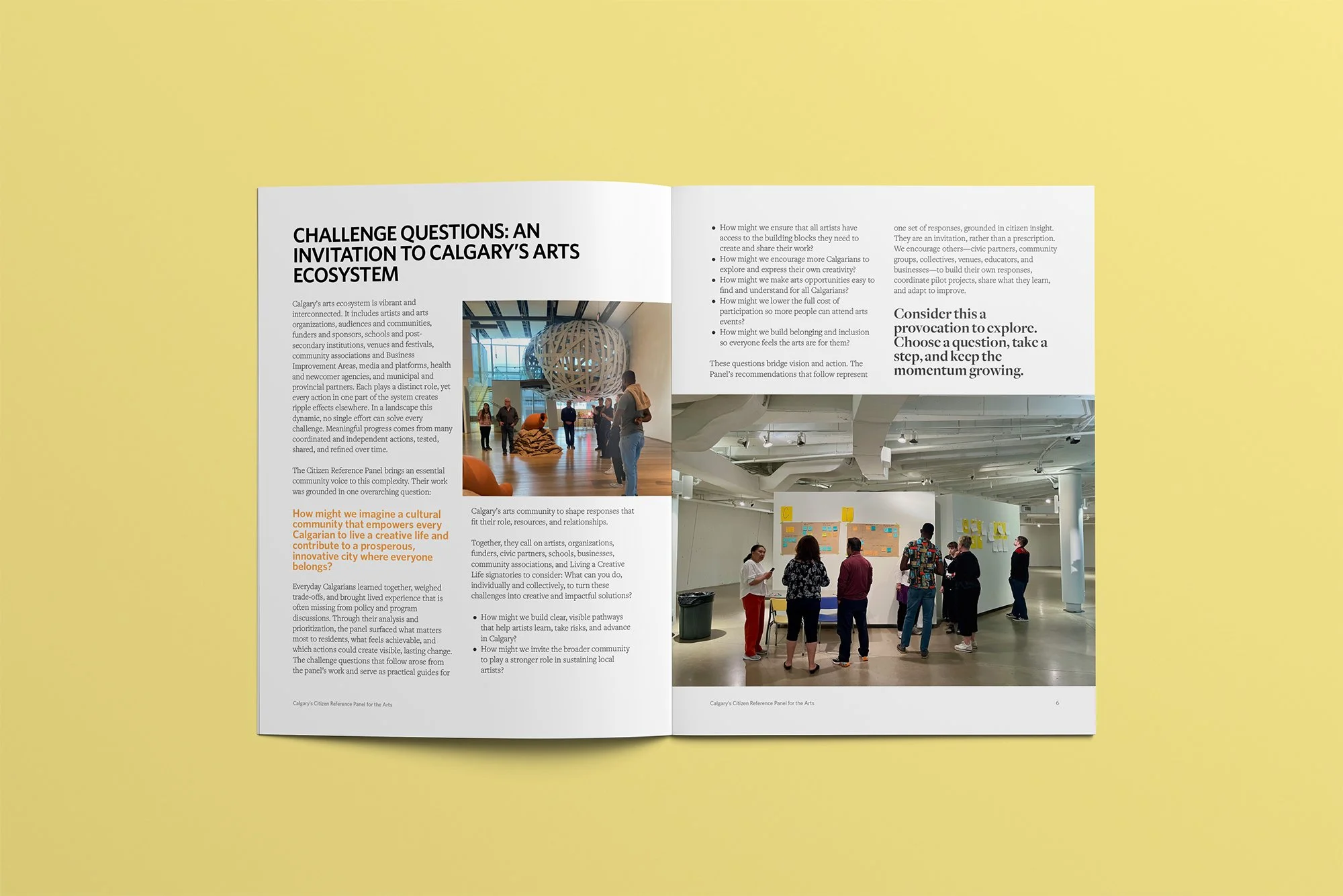 View of the CADA Citizens Panel Report, highlighting challenge questions