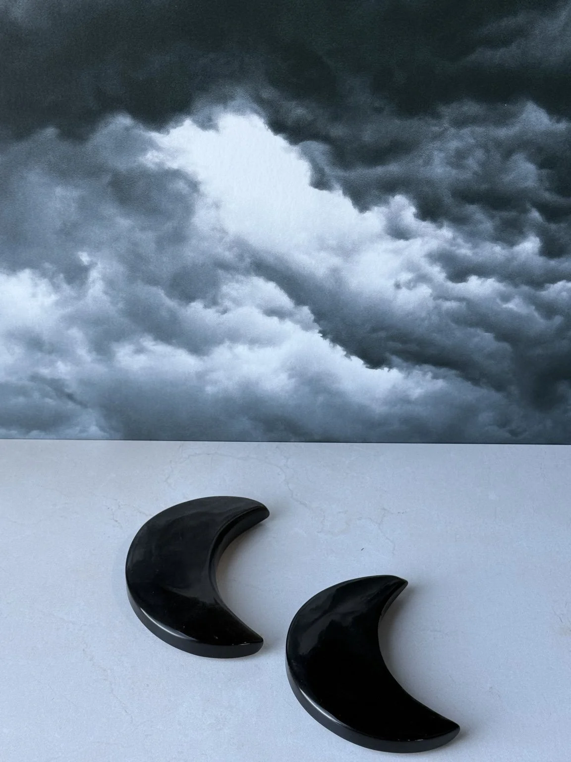 Silver Sheet Obsidian Moon