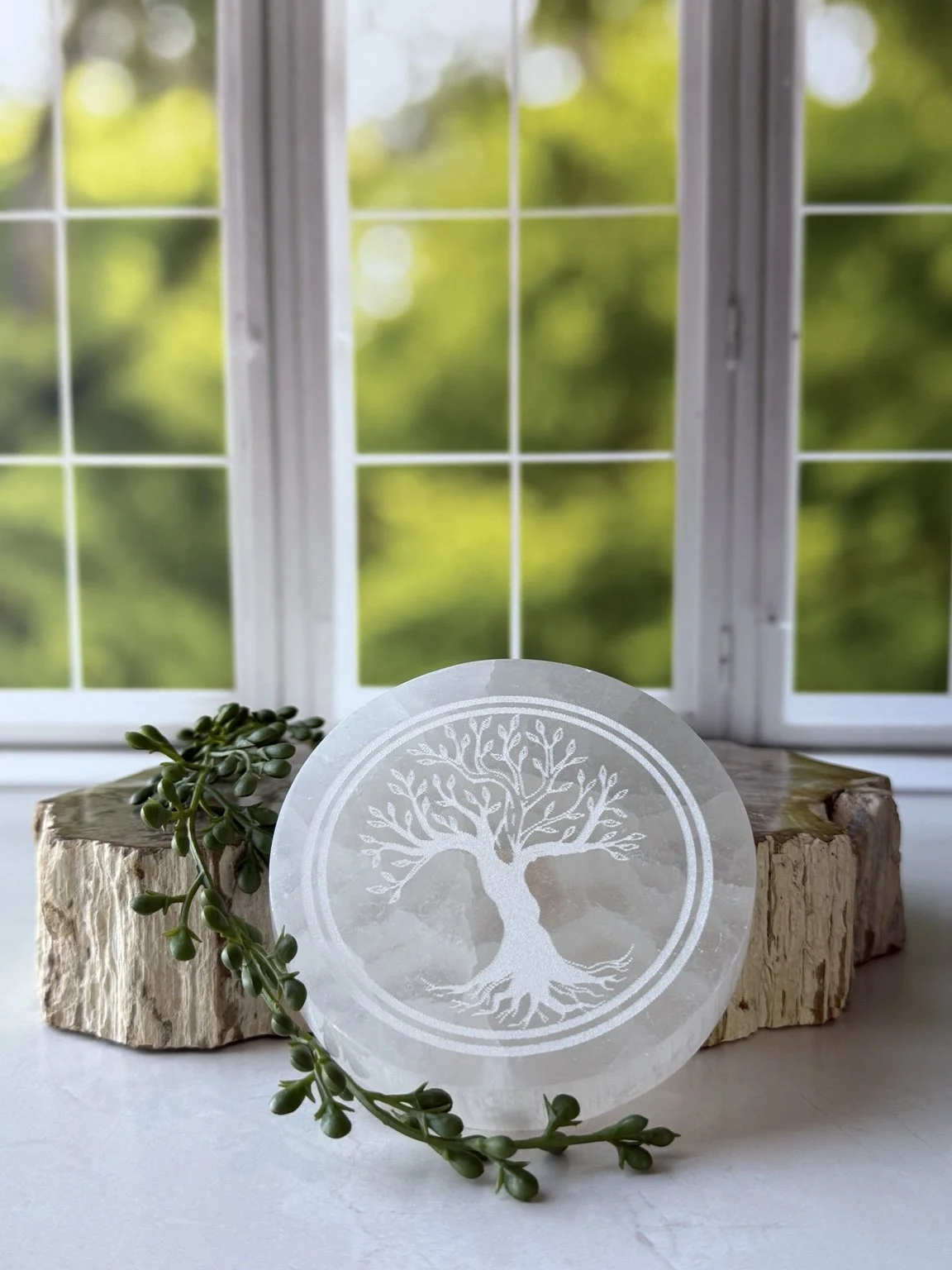 Selenite Tree of Life Charging Plate