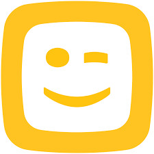 A yellow smiley face icon with one eye winking and a wide smile inside a rounded square frame.