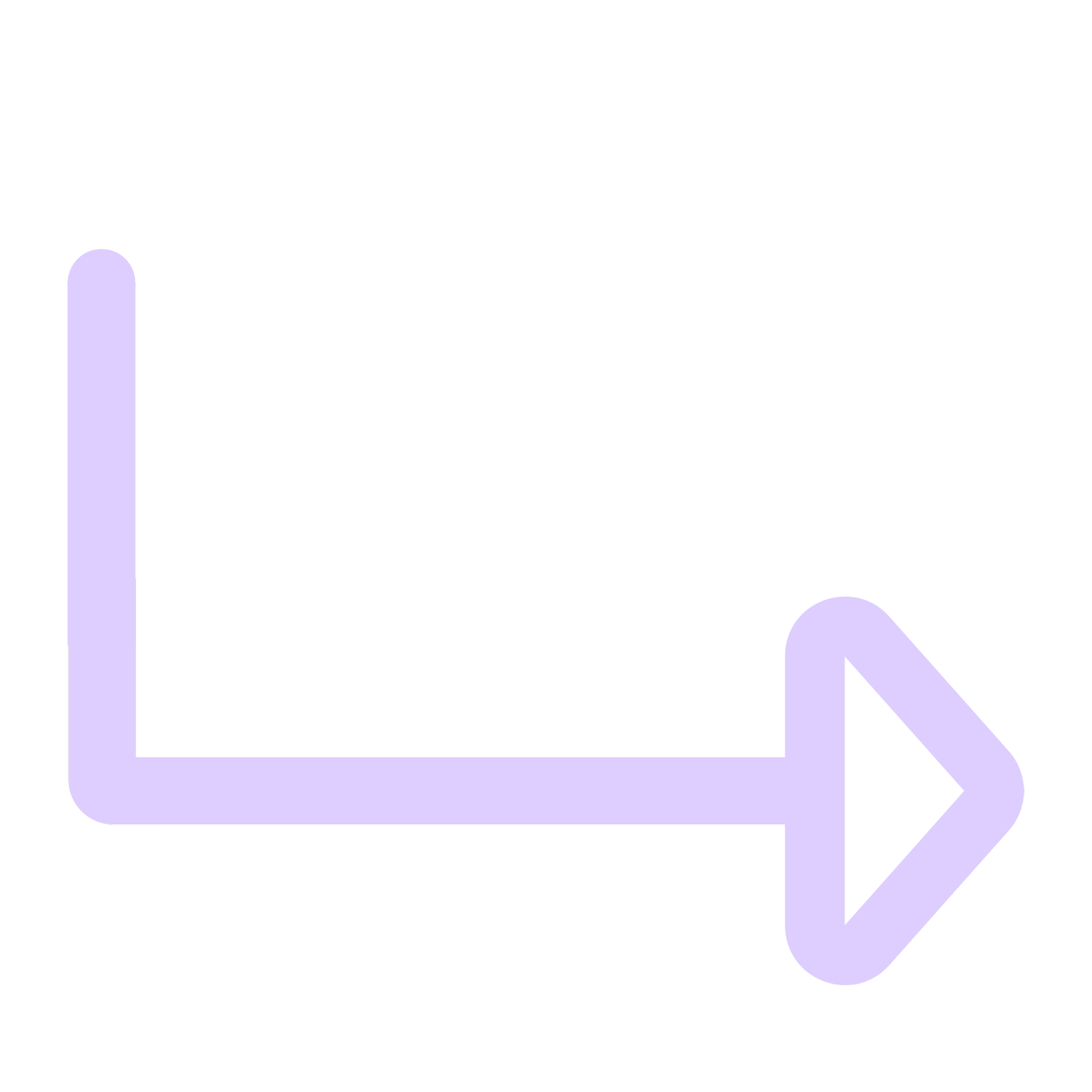 A black icon of a rightward arrow enclosed in a light purple outline, representing the 'share' function.