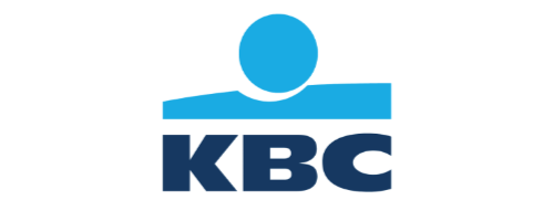 KBC logo with a stylized human figure above the letters KBC.